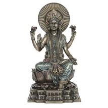 LAKSHMI STATUE 6&quot; Hindu Indian Wealth Goddess High Quality Bronze Resin Laxmi - £39.50 GBP