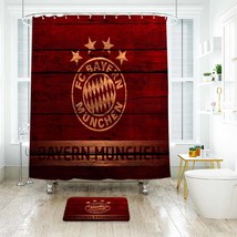 Bayern Munchen FC 1 Shower Curtain Bath Mat Bathroom Waterproof Decorative - £18.37 GBP+