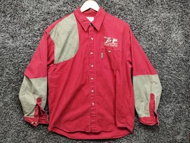 VTG Columbia Shooting Shirt Men Large Red Shoulder Padded Trap Skeet Outdoor - £24.25 GBP