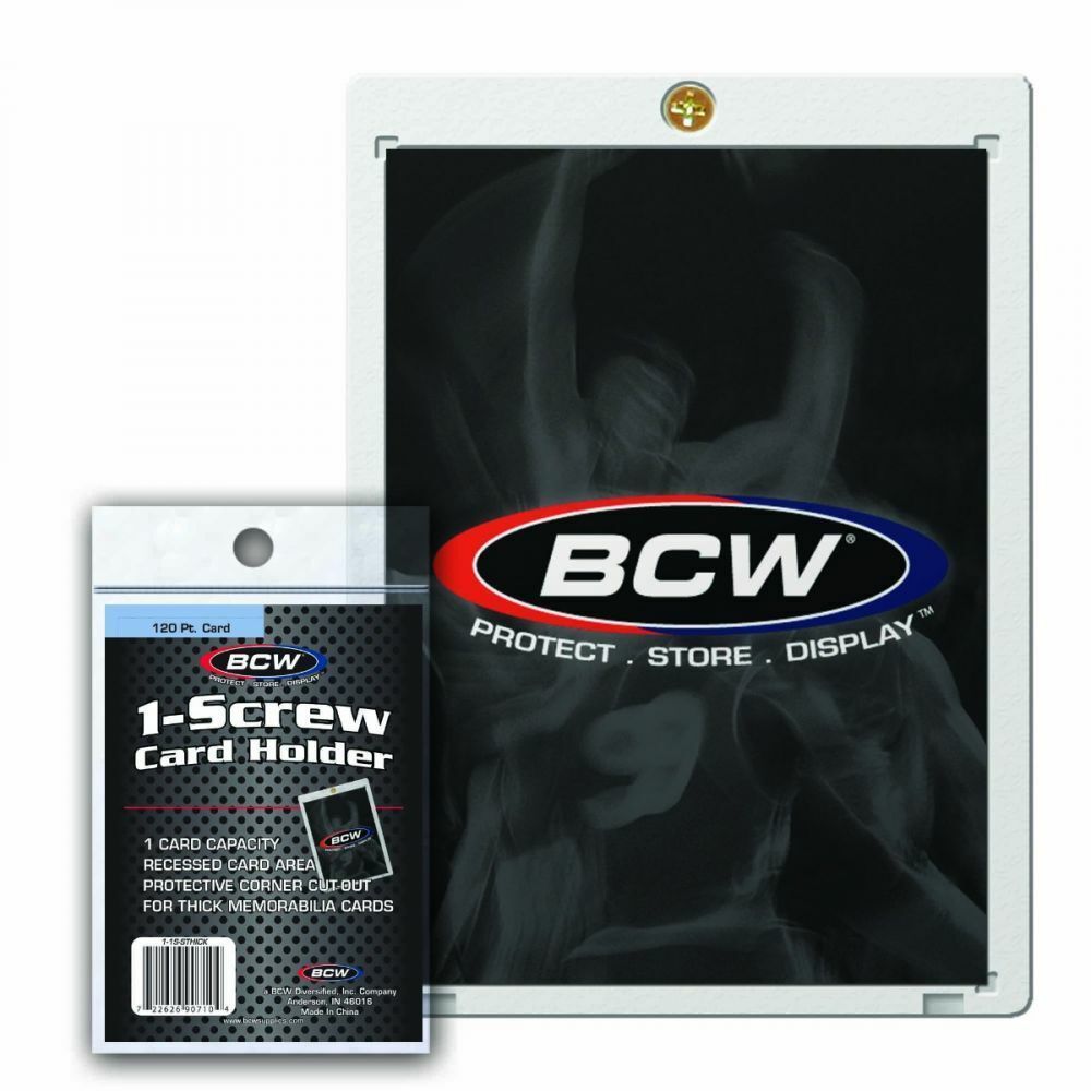 2 BCW 1-Screw Screwdown 120pt. Jersey &amp; Memorabilia Sized Super Thk Card... - $6.85