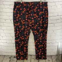Disney Mulan Pajama Pants Mushu Dragon Black Red Lounge Wear - £14.24 GBP