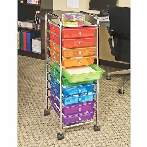 Rolling Cart Crafts Hobbies Drawer Organizer Mobile Storage Bins Multi-Color New - $79.46