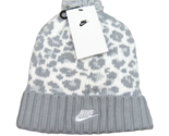 Nike Sportwear Snow Leopard Womens Pom Beanie One Size NEW DM8403-063 - £23.42 GBP