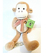 My Natural MONKEY Pink Peach Scarf 12&quot; Plush Belly Button Stuffed Baby T... - £9.43 GBP
