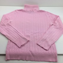 American Living Womens Pink Cable Knit Turtleneck Sweater Size Large - £23.52 GBP
