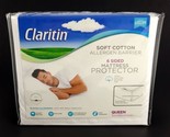 Claritin Ultimate Mattress Protector Queen 6 Sided Hypo-Allergenic White... - $44.53