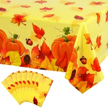 8 Pcs Thanksgiving Fall Tablecloth Maple Leaf Theme Party Autumn Pumpkin Berries - $30.99