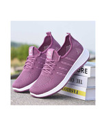 Slip-On Sneakers for Women   Purple White mesh top design allows feet to... - £17.50 GBP