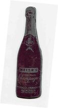 Meier's Champagne Metal Advertising Plate Bottle Shaped - $13.86