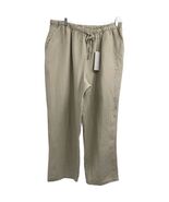 AVENUE WOMEN&#39;S SIZE 22/24 ELASTIC DRAWSTRING WAIST LINEN BLEND BEIGE PAN... - €27,47 EUR