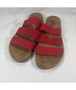 Women’s Medium 8-8 1/2 Sandals Red Straps Good Soles By Catherine’s - $9.16