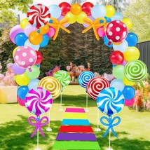 139 Pcs Candyland Party Decorations Kit Lollipop Foil Balloons Candyland Pvc Flo - £38.08 GBP