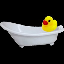 2pcs-BATHTUB / DUCKY SET Bath Tub Prop Elf Fashion Doll Size Dollhouse Accessory - £6.80 GBP