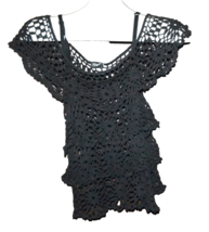 Dolce &amp;Gabbana Black Woman&#39;s Glamour Lace Italy Shirt Blouse Size M - $54.87