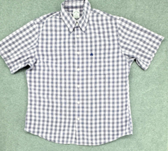 Brooks Brothers 1818 Regent Fit Short Sleeve Button Down Lavender Blue P... - $23.75