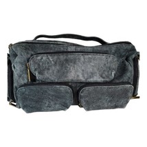 Indigo By Clarks Womens Distressed Gray Purse Hobo Leather Handbag L Large - £36.72 GBP