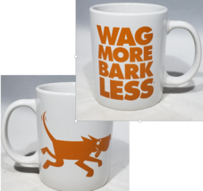 Wag More Bark Less Orange Letters Dog on White Coffee Mug by Cloud Star ... - £11.76 GBP