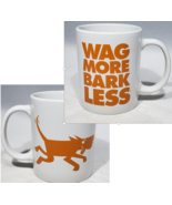 Wag More Bark Less Orange Letters Dog on White Coffee Mug by Cloud Star ... - £11.71 GBP