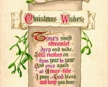 Vtg Postcard 1913 WINSCH CHRISTMAS Greetings Christmas Wishes Poem Scrol... - $8.86
