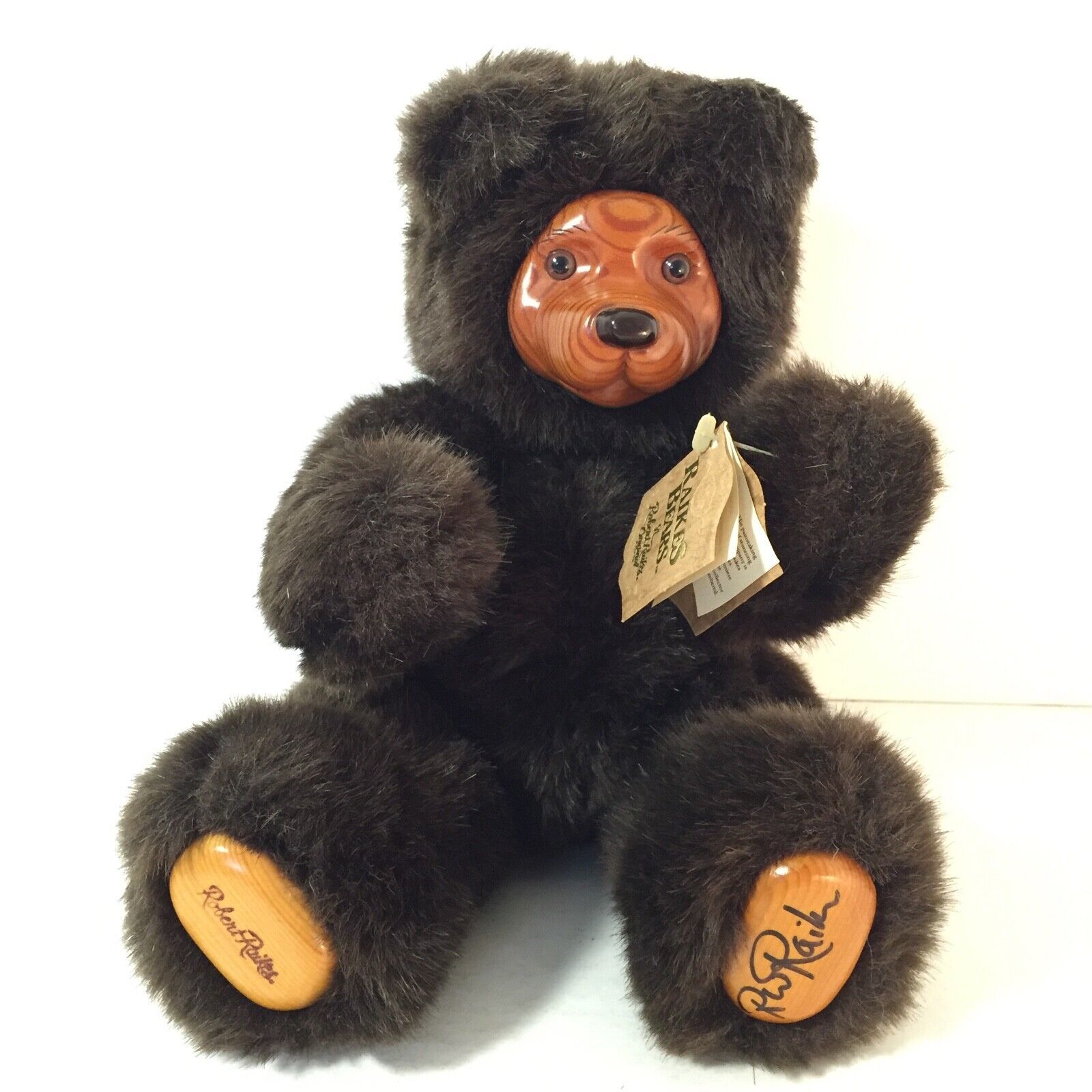 Primary image for Robert Raikes Cookie Brown Bear 12" Hand Signed With Tags Jointed Teddy 1989