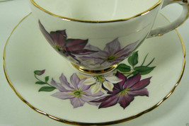 Delphine Bone China England Porcelain Floral Flower Tea Coffee Cup &amp; Sau... - £25.23 GBP