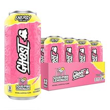 GHOST ENERGY Sugar-Free - 12-Pack, Sour Pink Lemonade, 16oz Cans  - £35.39 GBP