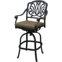 Outdoor patio bar stool swivel Elisabeth cast Aluminum furniture Bronze - £265.72 GBP