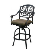 Outdoor patio bar stool swivel Elisabeth cast Aluminum furniture Bronze - $335.95
