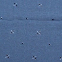 Vtg Infroisuisse 4 yds Swiss Blue Eyelet Fabric 35x144 Switzerland Taco - $70.30