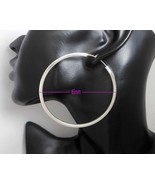 Extra Large Endless Hoop Earrings, Sterling Silver Close Hoop Earrings 65mm - $88.00