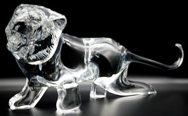 Large Daum France Crystal Tiger Figurine Signed &quot;Tigre&quot; Daum&#39;s white tiger - £799.34 GBP