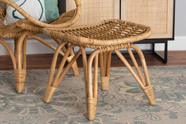 Reina Natural Brown Rattan Footstool - $132.00