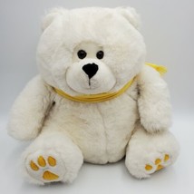 Vintage Chosun Plush White Polar Bear Yellow Scarf Paws &amp; pads 15&quot; - £23.16 GBP