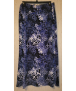 WOMENS Christopher &amp; Banks BLUES &amp; WHITE ABSTRACT PRINT LONG KNIT SKIRT ... - $371.49 MXN