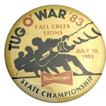 Budweiser Tug O War 1983 Fall Creek MN State Championship Pin Button Pinback 80s - £23.88 GBP