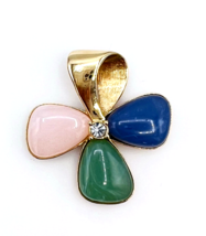 Vintage 1982 Avon Tourmaline Impressions Gold Tone Flower Pendant - €13,73 EUR