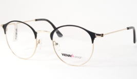 Vienna Design UN743 01 Matt Black /GOLD Eyeglasses Glasses Frame 49-22-145mm - $49.50