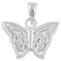 Butterfly Twist Pendant Necklace Solid 925 Sterling Silver - £12.86 GBP