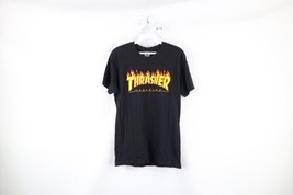 Vintage Thrasher Magazine Mens Small Spell Out Fire Flames Short Sleeve T-Shirt - £23.19 GBP