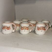 8 Oak Lane Santa Ceramic Coffee Mug Lot Of 7 Pink Color &amp; White/Gold Chr... - $146.97