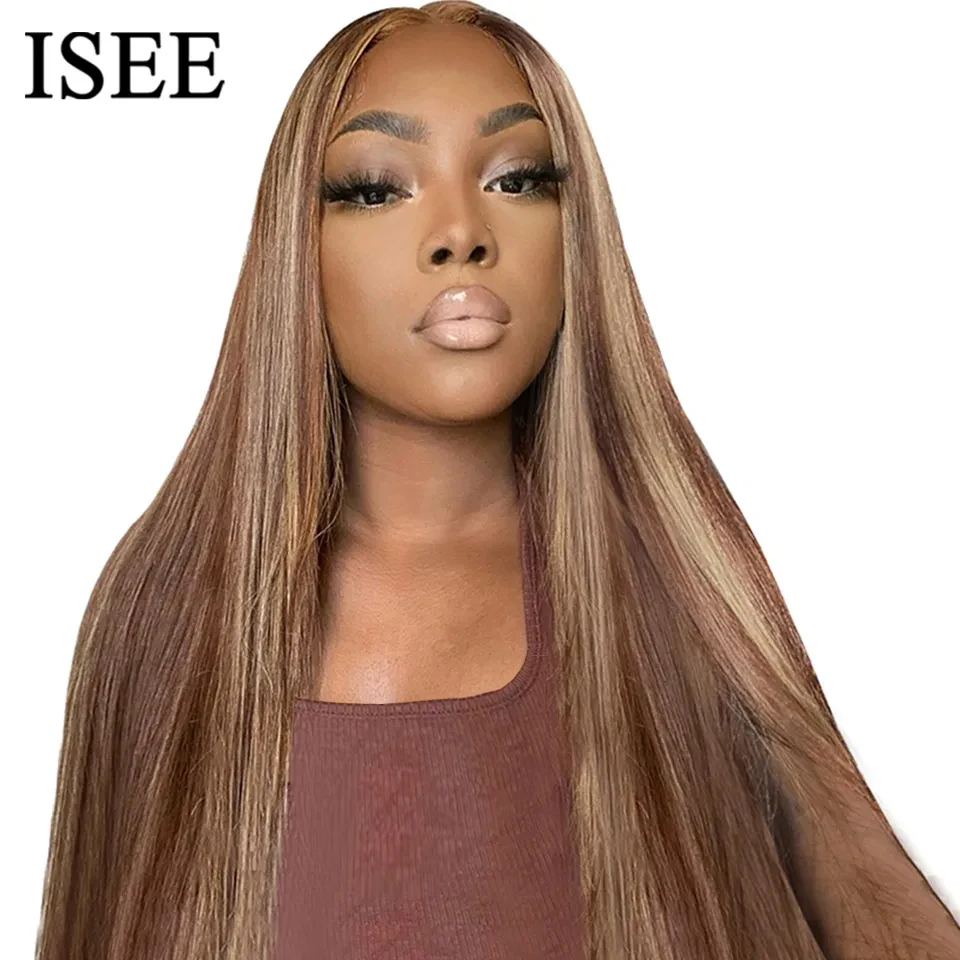 Wear And Go Glueless Wig ISEE Hair Malaysian Straight Highlight Wig Prepluck - £131.72 GBP+