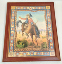 Joan Cole Bucking Bronco Home Interiors Southwestern Framed Print Cowboy... - €85,38 EUR