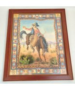 Joan Cole Bucking Bronco Home Interiors Southwestern Framed Print Cowboy... - €85,98 EUR