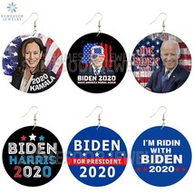 SOMESOOR Biden Harris 2021 Voting Wooden Drop Earrings American President Compet - £19.93 GBP