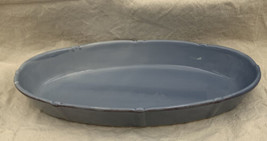 Clementi Italia 7-1/2 x 14-3/4&quot; Oval Dish Casserole 1-7/8&quot; Deep Blue over Brown - £23.94 GBP