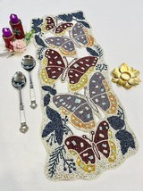 Beautiful Spring Butterfly Multicolour Multi Flowers Table Runner|12* 36... - $52.00