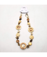 You &amp; I Boho Necklace Circular Beads Stones Geometric Round Brown 9&quot; - £7.74 GBP