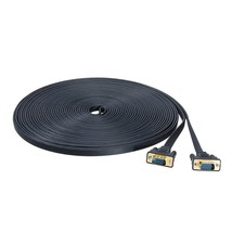 VGA to VGA Cable 50ft, DTECH Long Thin Flat 15 Pin Computer Monitor Cord... - £37.75 GBP