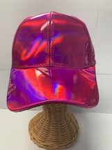 Pretty baseball cap hat PU unisex women laser duckbill solid ROSE adjust... - $491.35 MXN