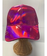 Pretty baseball cap hat PU unisex women laser duckbill solid ROSE adjust... - $491.35 MXN